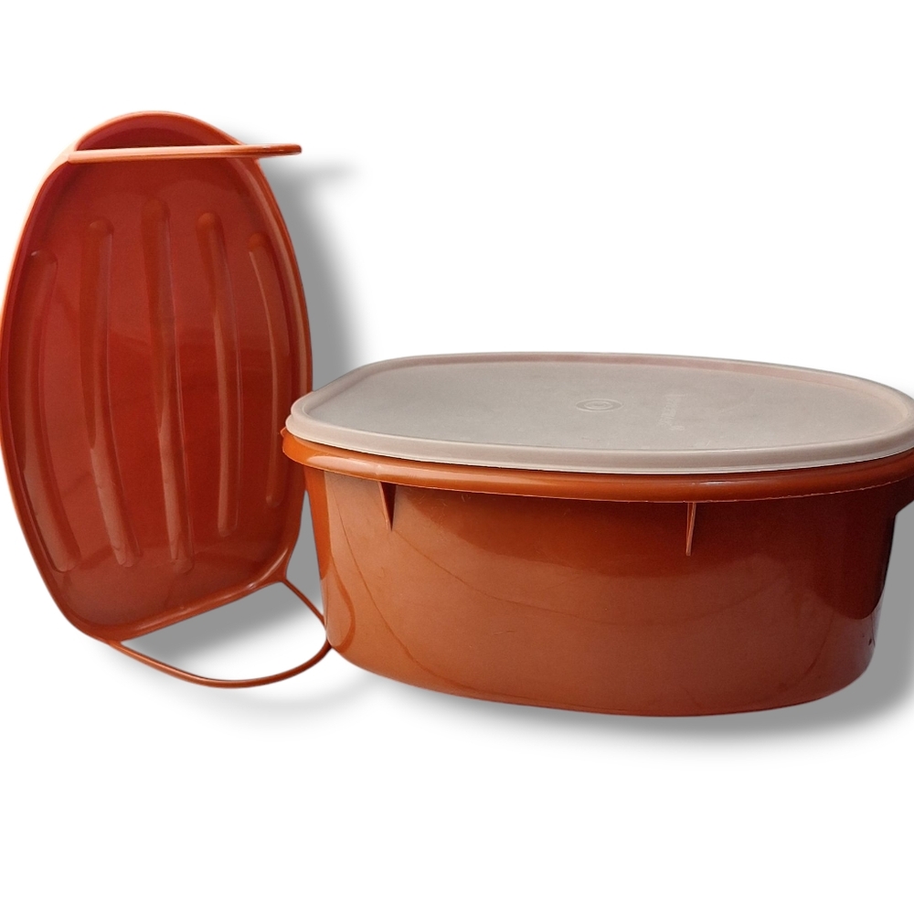 Vintage Tupperware Ham Roast Turkey Flavor Saver Keeper Container 3 Piece